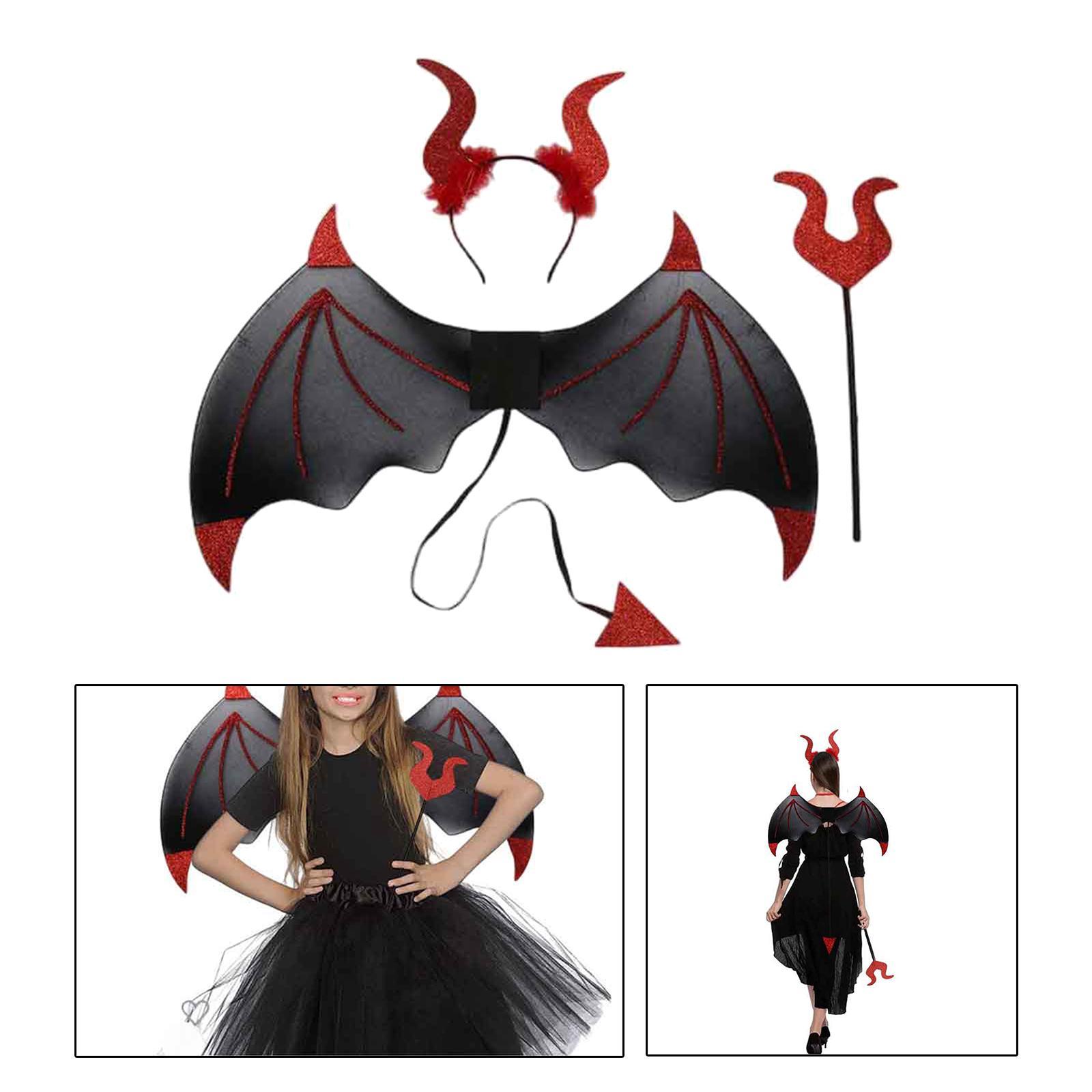 Halloween Devil Costume Set with for Party Pretend Play Props Carnival