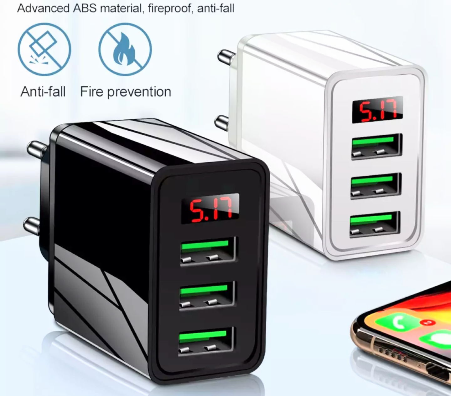SIÊU GIÁ VỚI CỐC SẠC ĐIỆN THOẠI VỚI 3 CỔNG SẠC USB BÁO ĐIỆN ÁP KHI SẠC THÔNG MINH MẪU MỚI ĐẸP CHUẨN CHẤT LƯỢNG