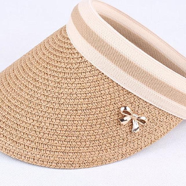 Mũ cói lưỡi trai nửa đầu chống nắng phù hợp đi chơi, đi biển