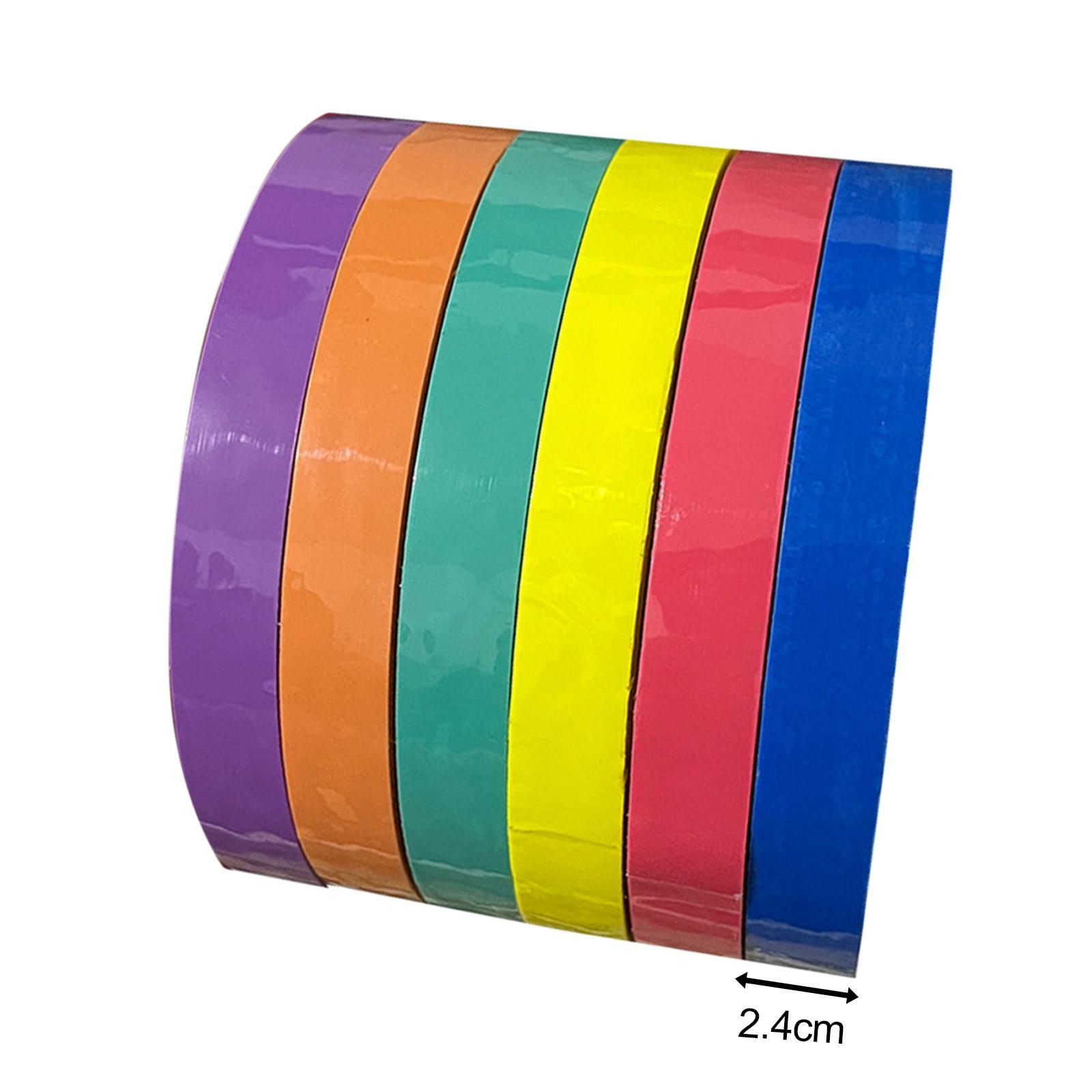 6Pcs 6 Rolls of Sticky Ball Tape Decompression Toys Colorful Anti Stress Funny Crafts DIY Educational Toy for Adults Kids Children Home