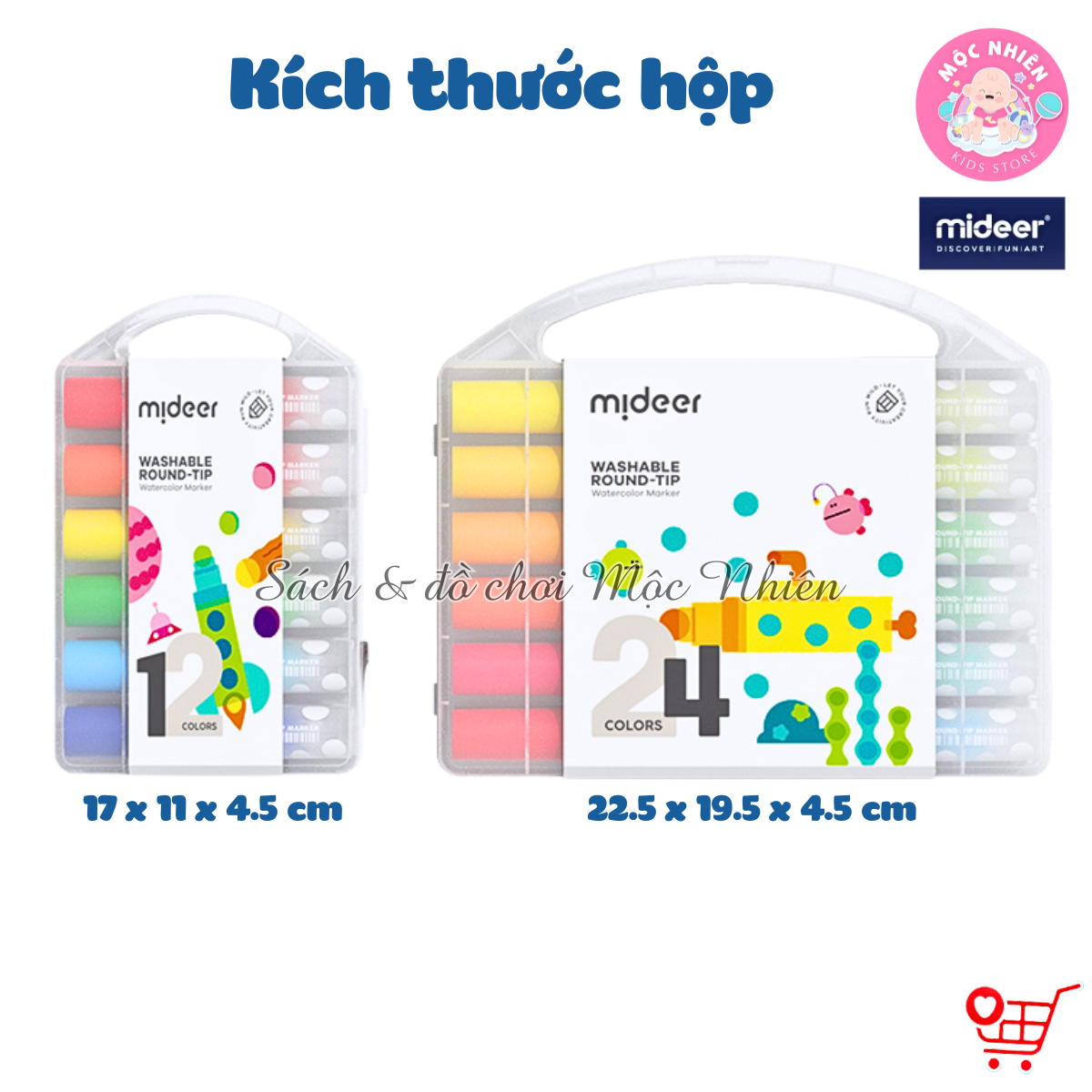 Bút Lông Màu Nước Round-tip Washable Marker, Bút Chấm Màu Đồ Dùng Học Tập Cho Bé - Mideer