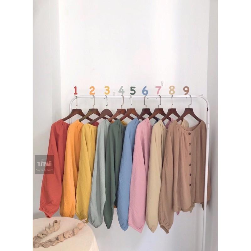 Áo sơmi cổ tròn dài tay