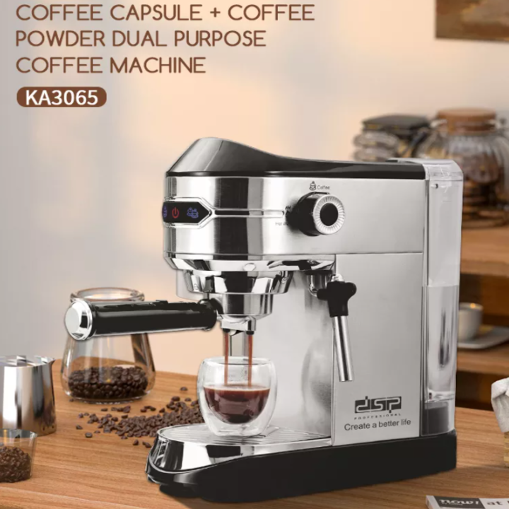 Máy pha cà phê Espresso DSP KA3065 Áp lục bơm 15bar - Hàng Chính Hãng