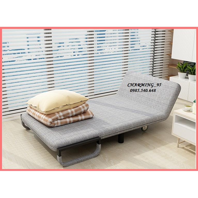 Sofa giường gấp gọn 80 cm , ghế sofa đa năng có bánh xe