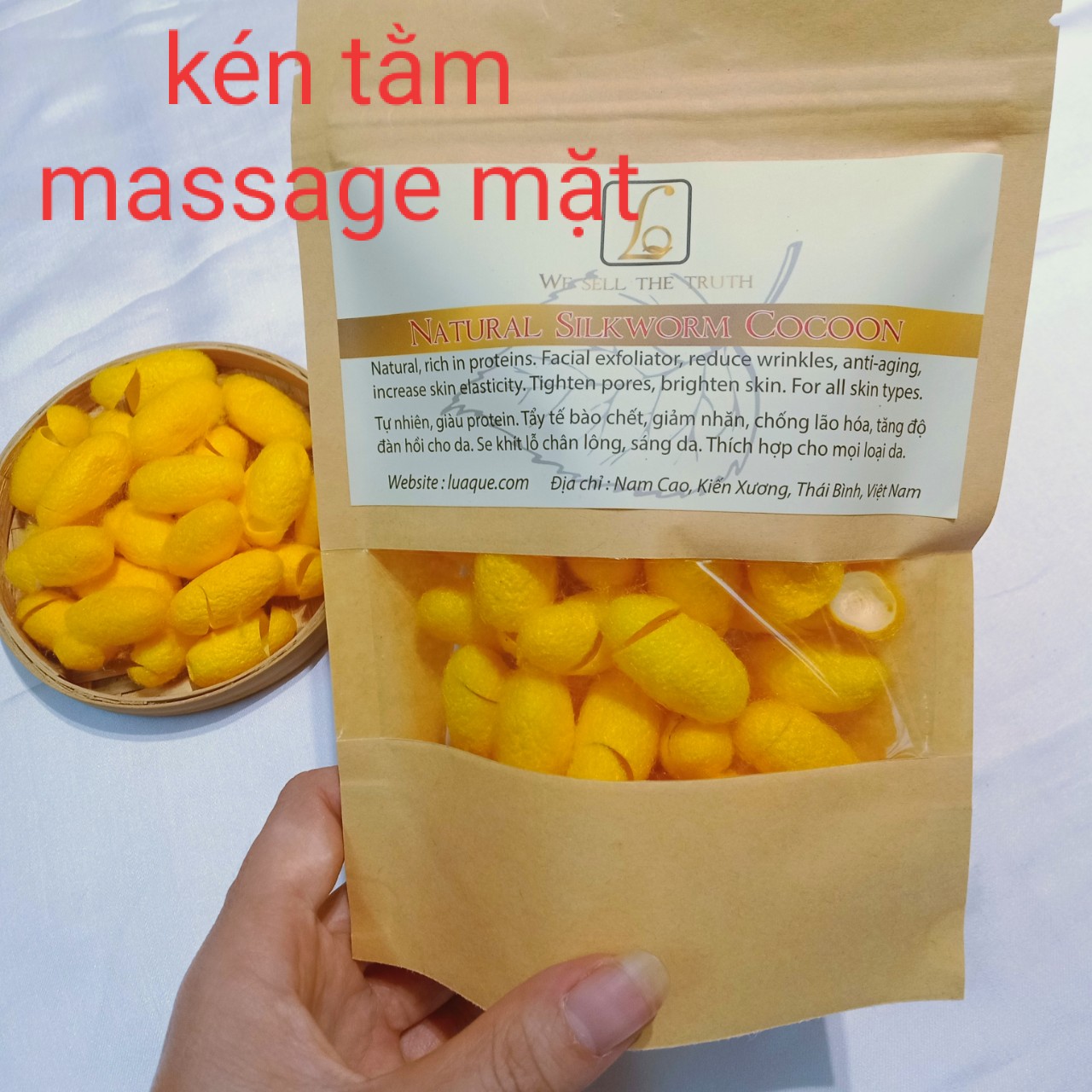 Kén tơ tằm massage mặt (30 kén)