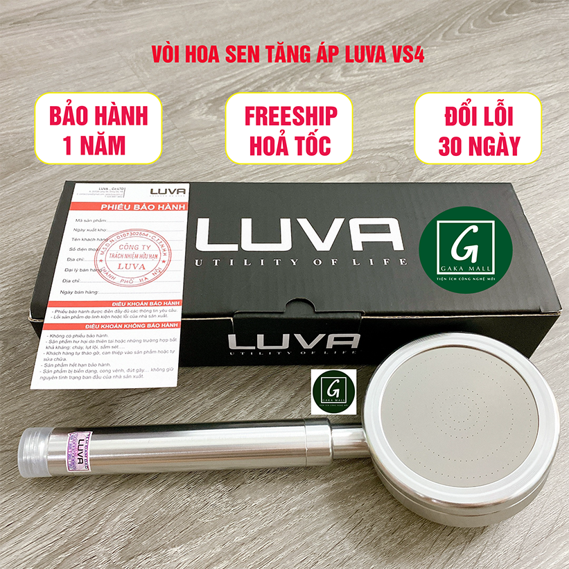 Vòi hoa sen tăng áp  Luva VS4, tăng áp lực nước, hàng chính hãng