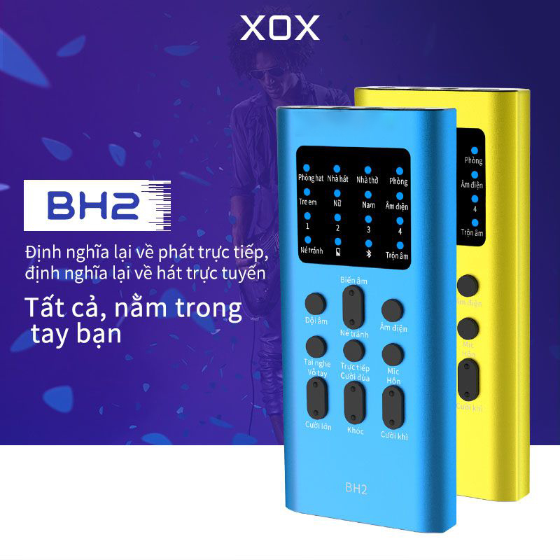 Sound card livestream XOX BH2 phiên bản tiếng Việt đa tính năng dành riêng cho điện thoại có Bluetooth - Hàng chính hãng