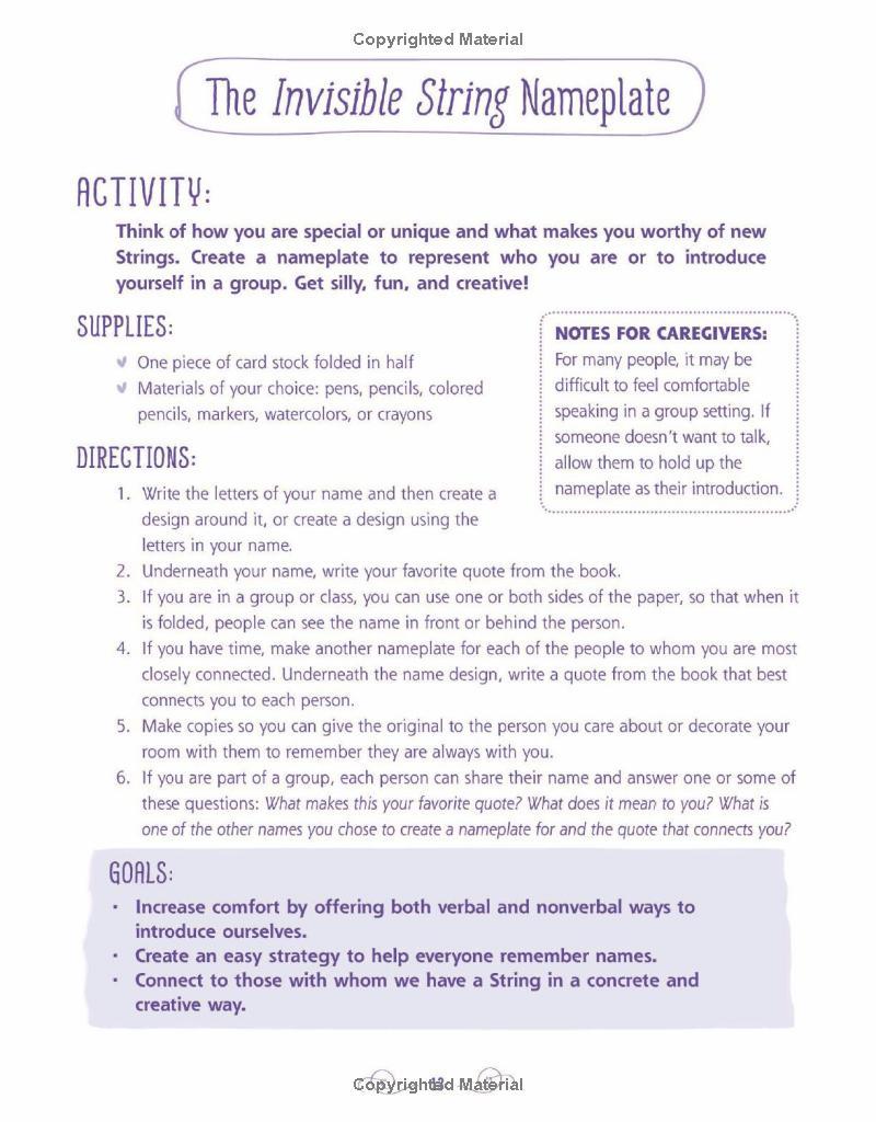 The Invisible String Workbook: Creative Activities To Comfort, Calm, And Connect