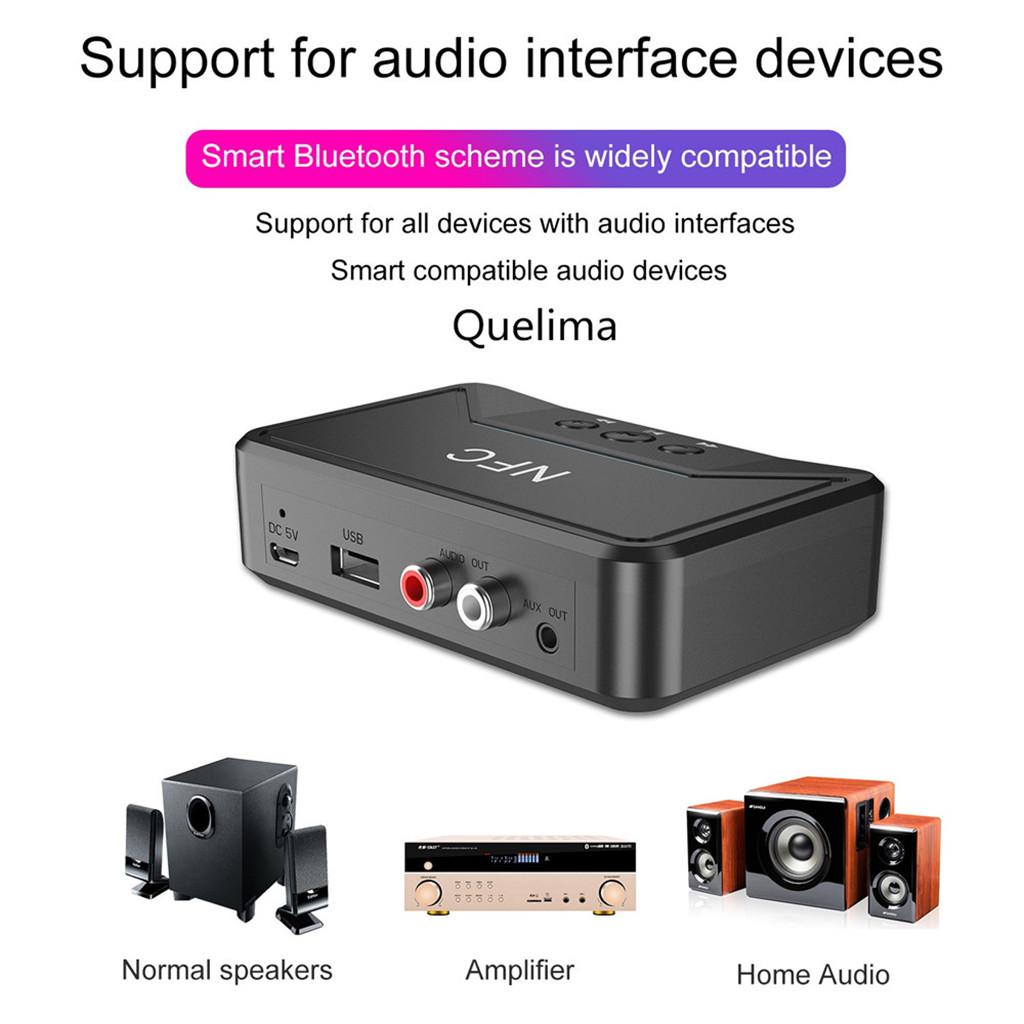 3.5mm Wireless Bluetooth5.0 Jack Audio Receiver Speaker Headphone Black