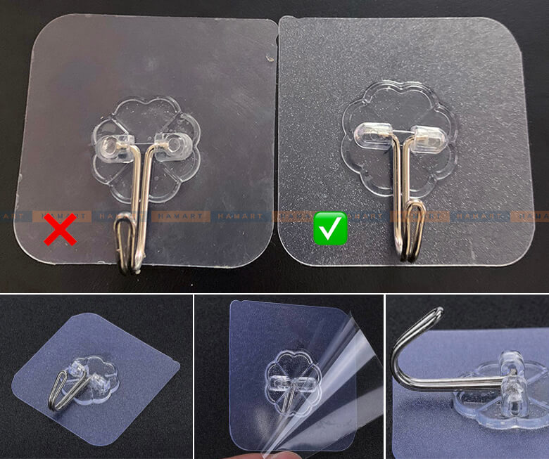 COMBO 5 Móc Dán Tường Chịu Lực Bền Đẹp Móc Dính Tường Trong Suốt Siêu Chắc Tiện Lợi