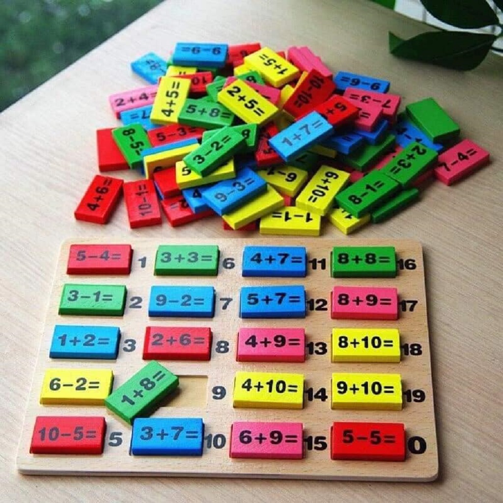 Đồ Chơi Trí Tuệ Cho Bé, Domino Toán Học 110 Quân, Đồ Chơi Giáo Dục, Giúp Con Vừa Chơi Domino Vừa Học Toán