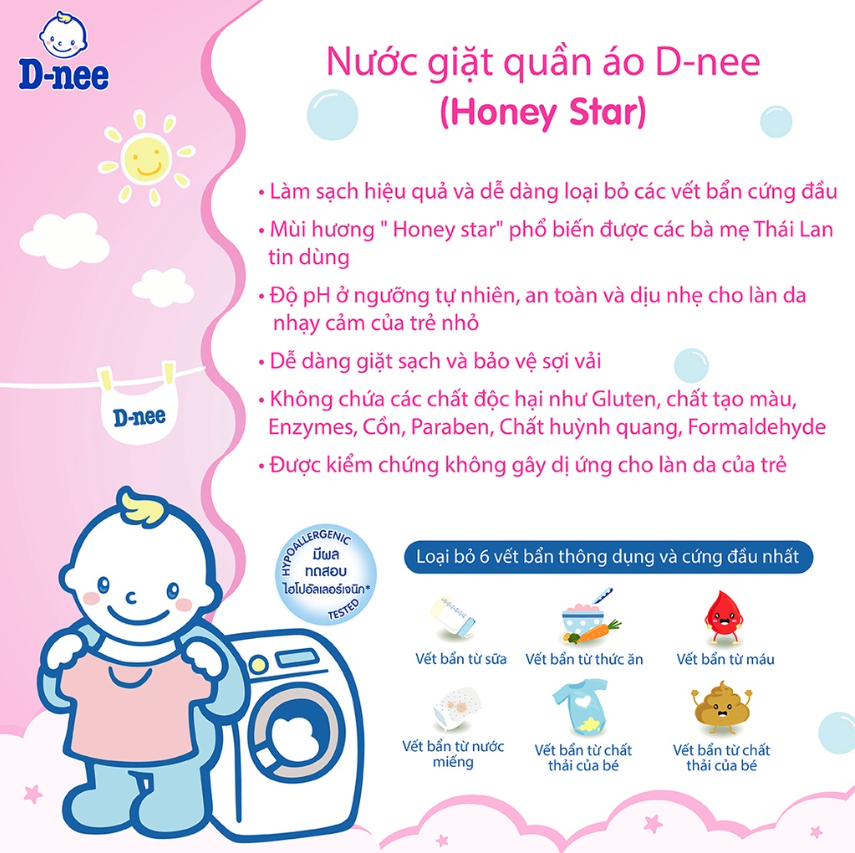 Dung Dịch Giặt Quần Áo Cho Bé D-Nee - Chai 960ml