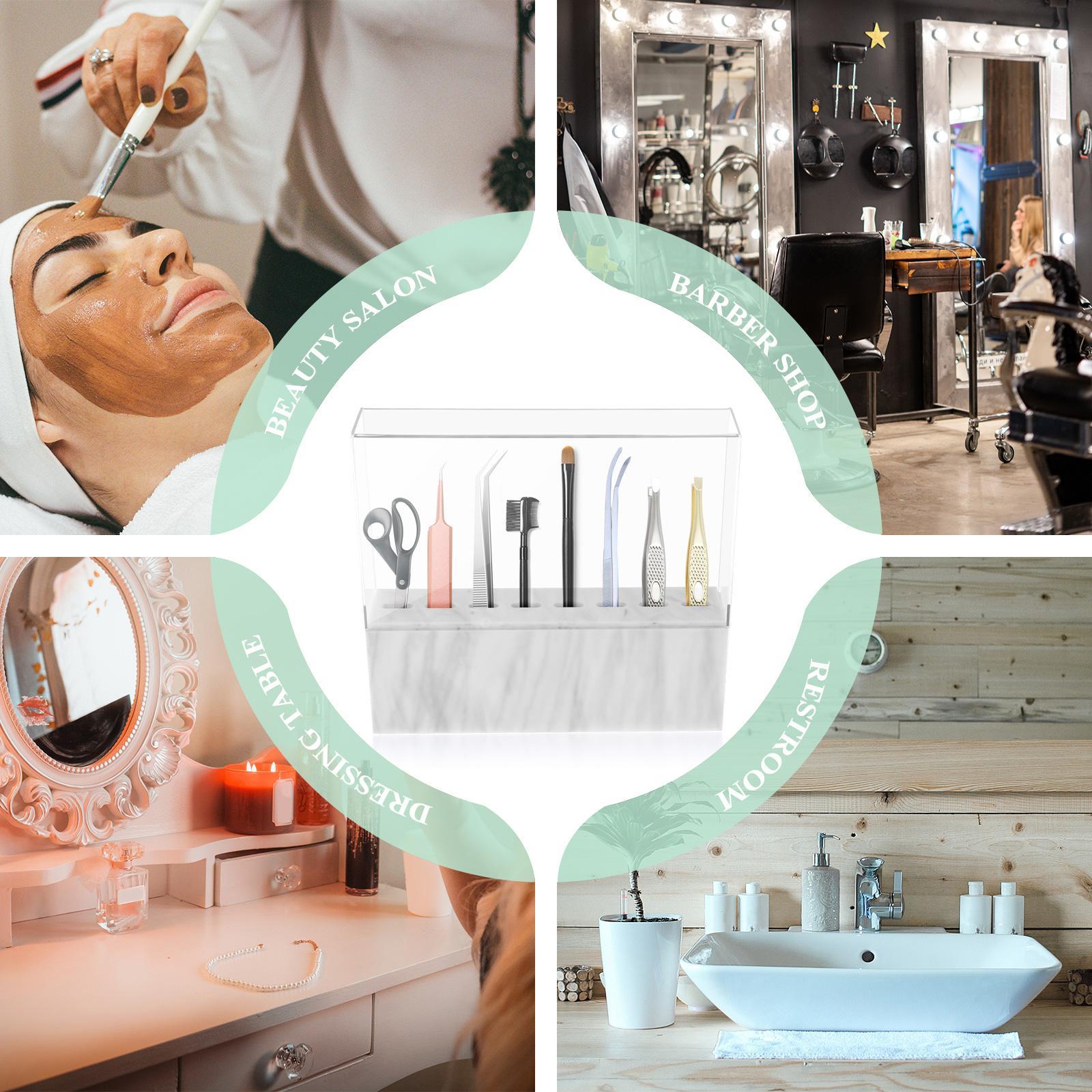 2Pcs Eyelash Grafting Tweezers Acrylic Display Stand Holder Organizers