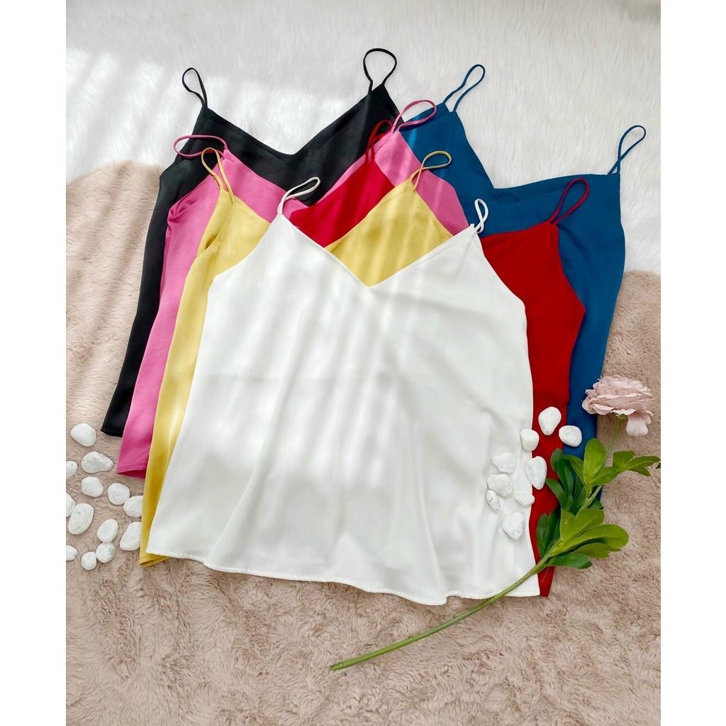 ÁO 2 DÂY LILI- CỔ TIM, chất lụa mềm freesize dưới 58kg