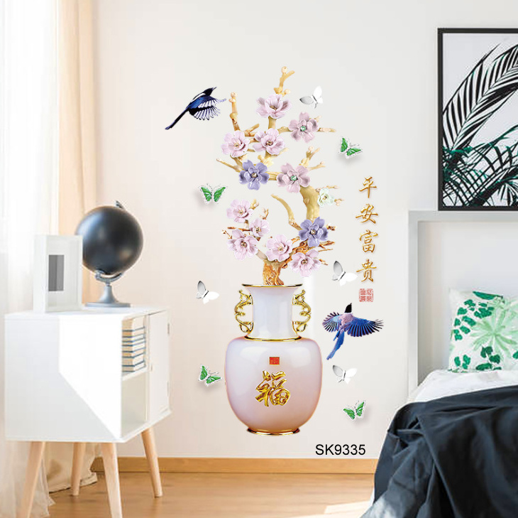 Tranh dán tường 3D treo Tết đẹp sắc xảo
