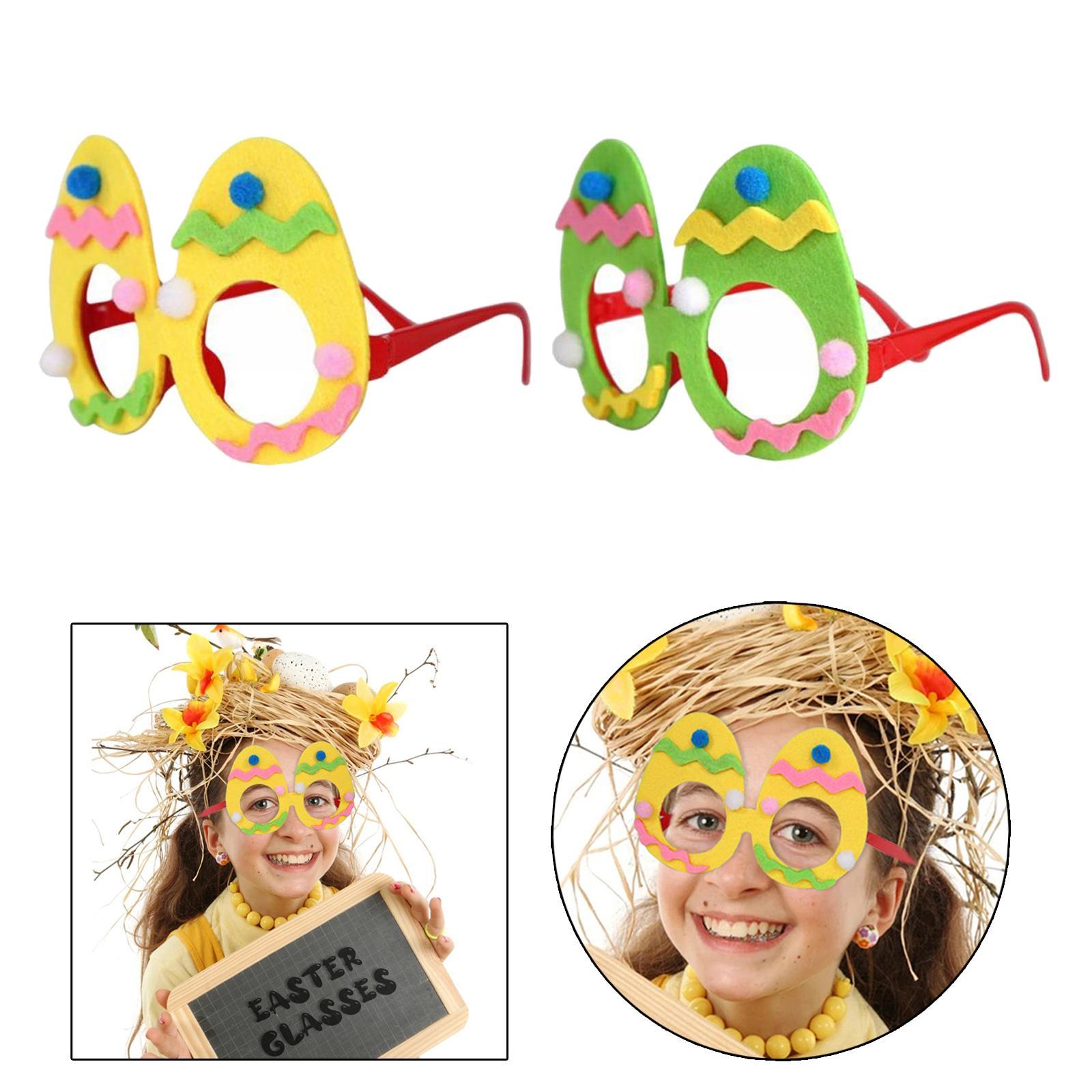 2x Cute Easter Glasses Boys Girls Gifts Eyewear for Birthday Party Decorations
