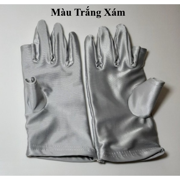 BAO TAY CHỐNG NẮNG 2 LỚP LOẠI 3 TẤC CẮT 2 NGÓN Không in hình Chất liệu thun lạnh co giãn