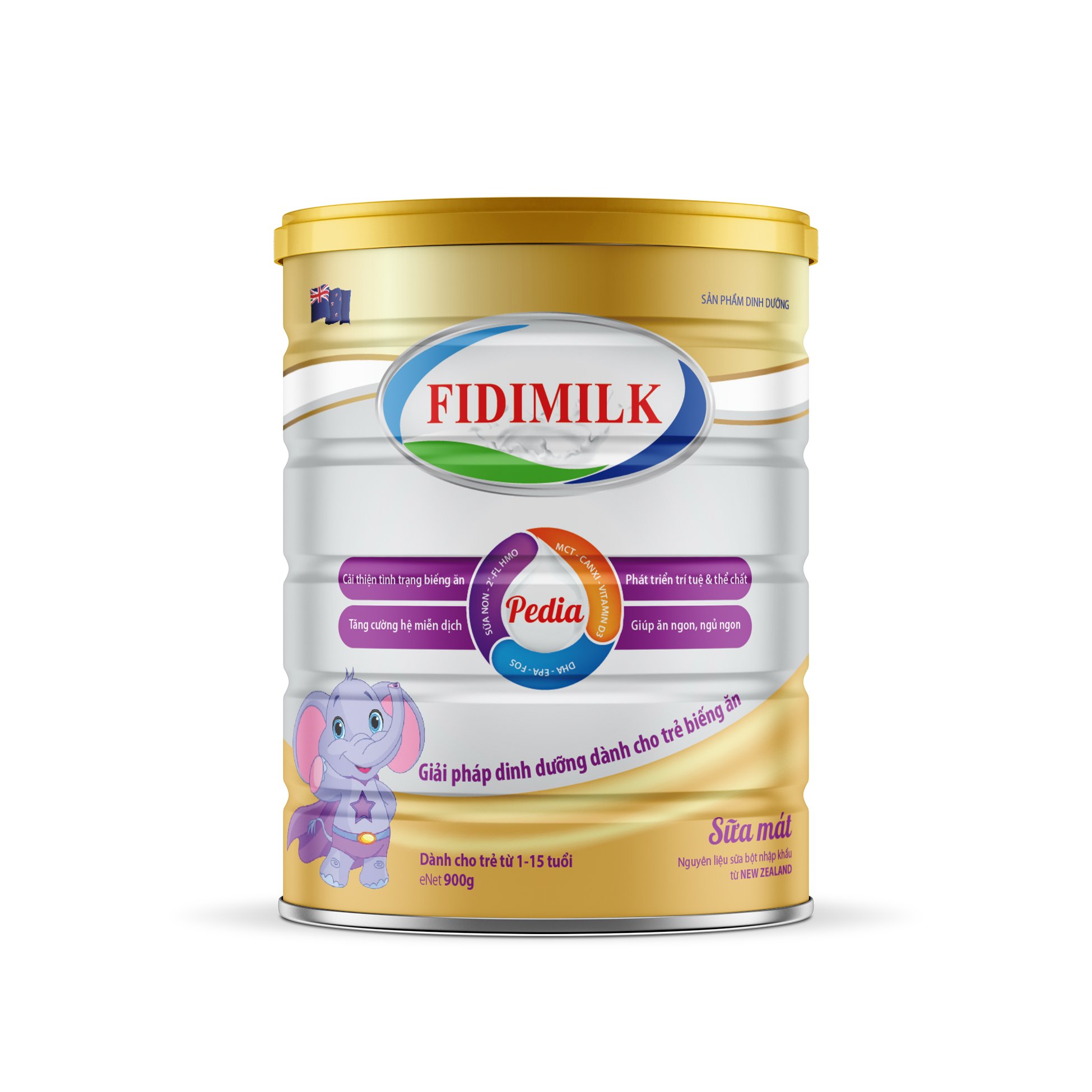 Sữa công thức FIDIMILK PEDIA lon 900g - Dành cho trẻ biếng ăn từ 1 - 15 tuổi.