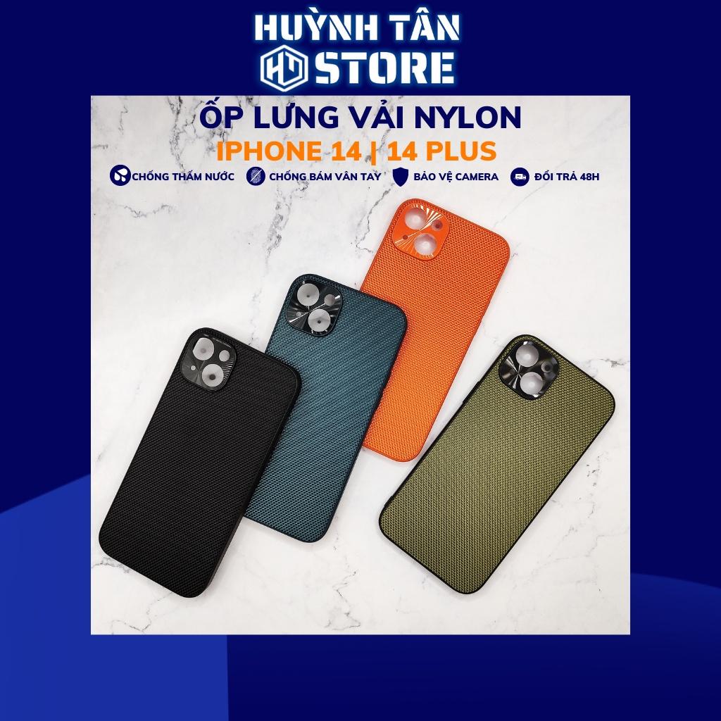 Ốp lưng ip 14 ip 14 plus nhựa dẻo vải nylon nhiều màu chống bám vân tay bảo vệ camera phụ kiện huỳnh tân store