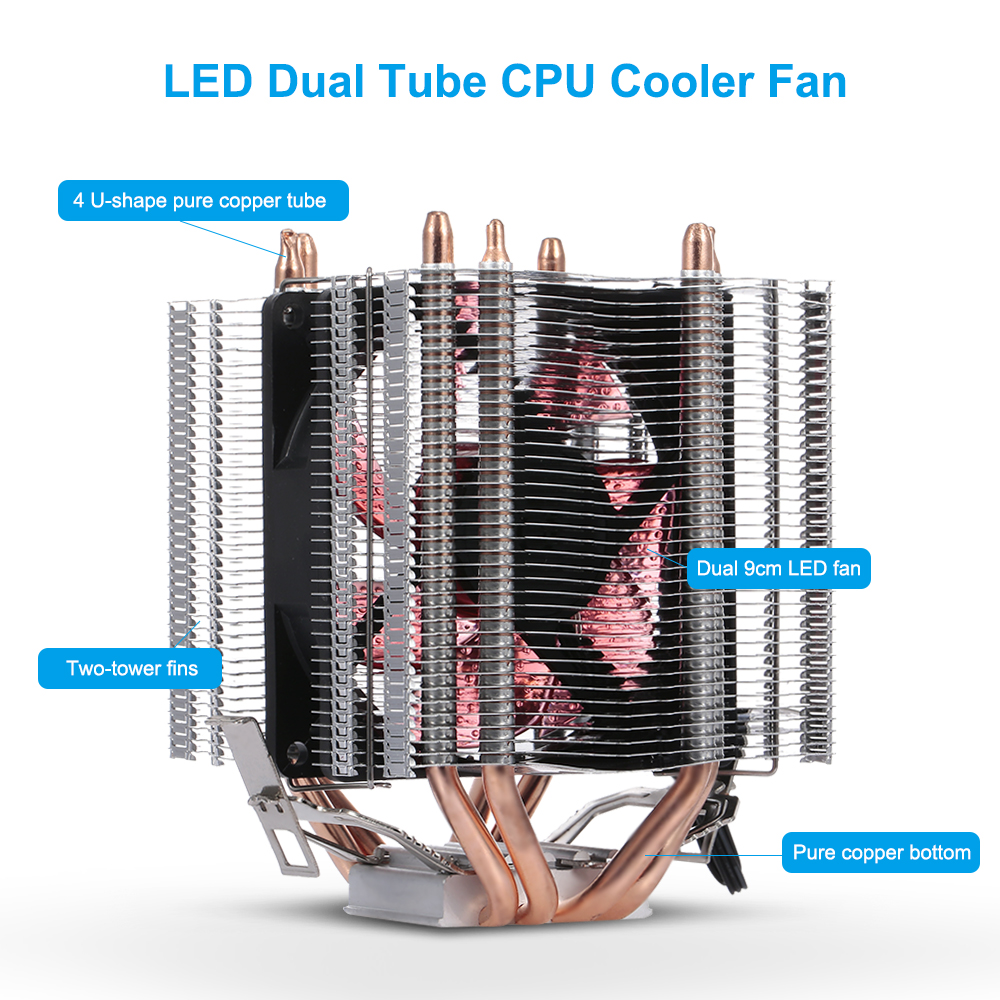 Quạt tản nhiệt CPU Yên lặng Hỗ trợ tản nhiệt 775 / 115x / AMD LED Blue Light