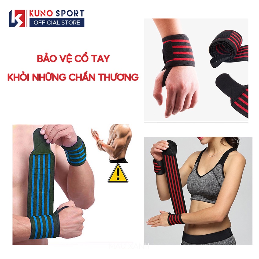 Băng quấn cổ tay KUNOSPORT bảo vệ trật khớp tay thể thao, băng quấn cổ tay xỏ ngón - KN16