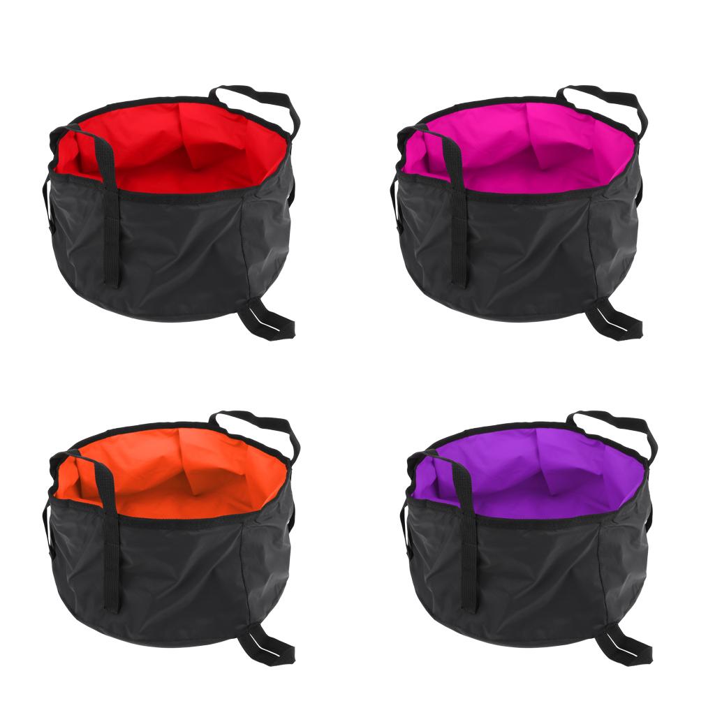 8L Camping Hiking Folding Wash Basin Bucket Travel Water Storage Bag red