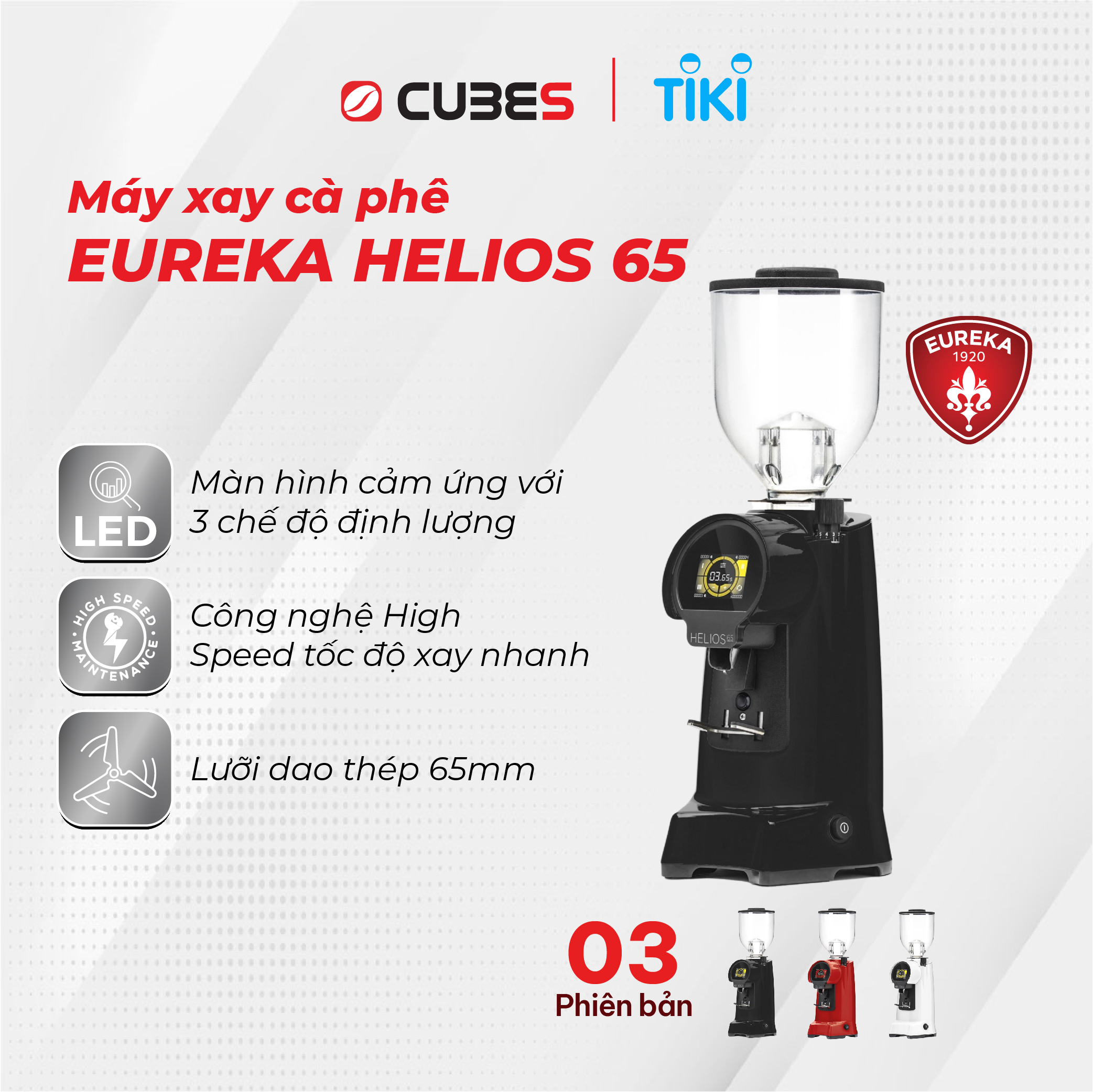 Máy xay cà phê Eureka Helios 65 - Hàng nhập khẩu từ Ý