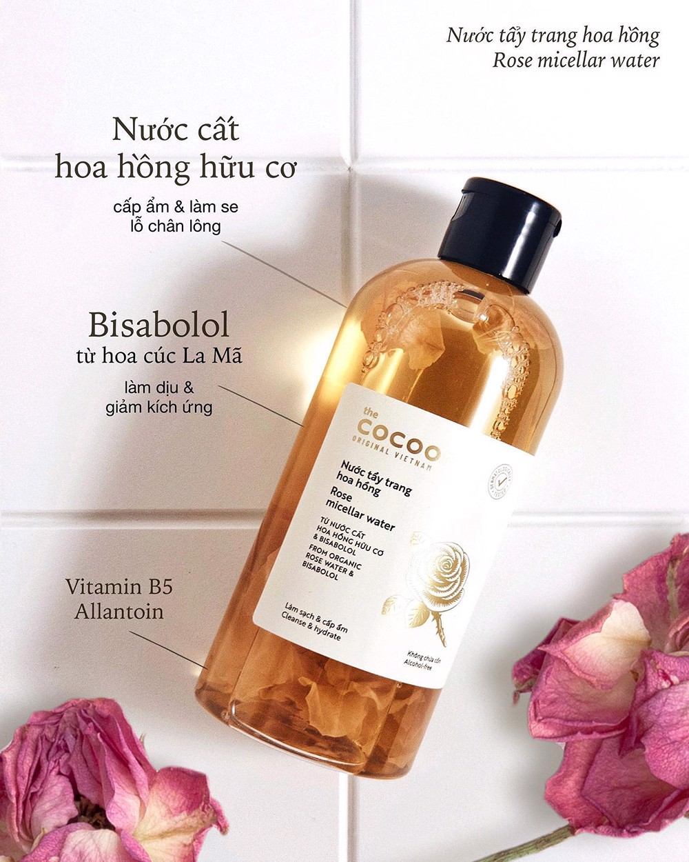 Nước Tẩy Trang Từ Nước Cất Hoa Hồng Hữu Cơ The Cocoon Rose Micellar Water