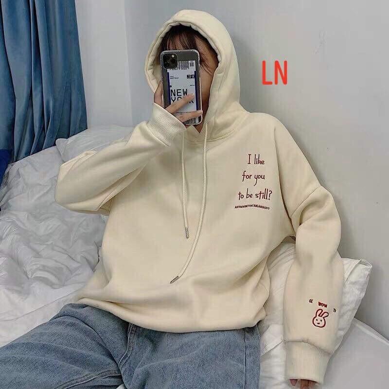 Áo hoodie tay in thỏ LNG1119