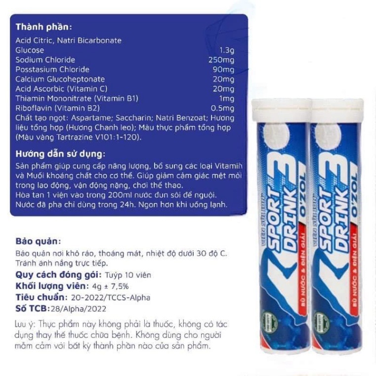 Viên Sủi bù nước, bù điện giải Ion+ Sport Drink OZOL