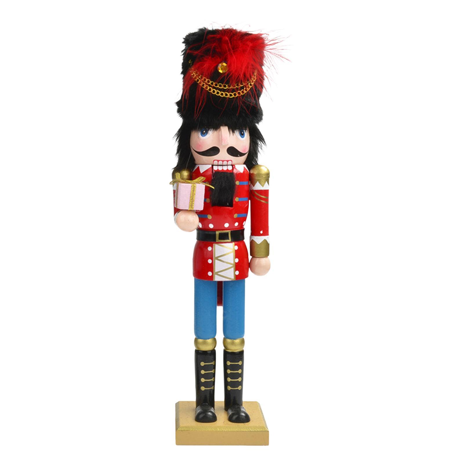 Christmas Nutcracker Figurine Ornament 15inch Decoration Fine Workmanship Sturdy Decorative Wood Doll for House Warming Party