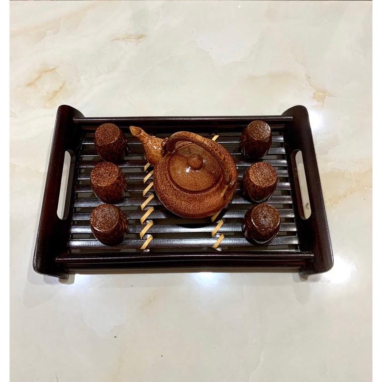 Khay tre đựng ly,tách