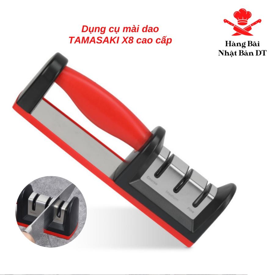 Dụng Cụ Mài Dao Kéo Cầm Tay 3 IN 1 Tamasaki X8 Cao Cấp, Máy Mài Dao Phủ Gốm Ceramic Nhanh Bén Công Nghệ Nhật Bản