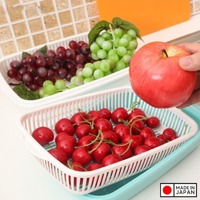 Bộ khay đựng rau củ chữ nhật Nakaya 1.7L - Hàng nội địa Nhật Bản nhập khẩu chính hãng