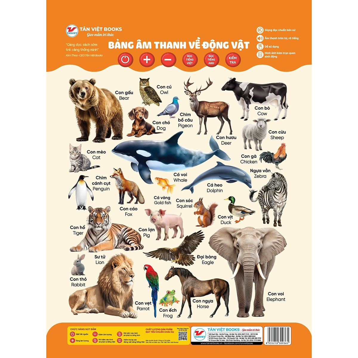 Sách Bảng âm thanh về động vật