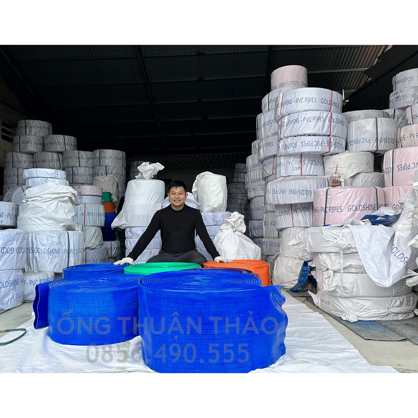 ỐNG BẠT CỐT DÙ PHI 200MM XANH DƯƠNG CUỘN 20 MÉT- ỐNG BẠT NƯỚC ỐNG THUẬN THẢO