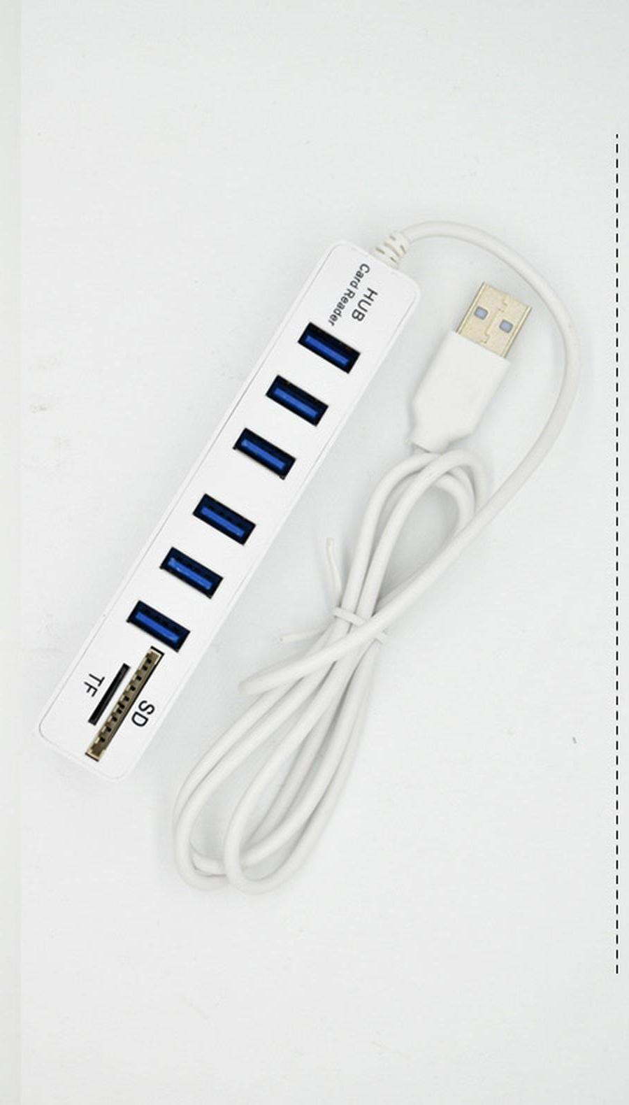 Kiểu dáng mới nhất bán trực tiếp combo đầu đọc thẻ đa năng 6 cổng với bộ chia HUB USB 2.0