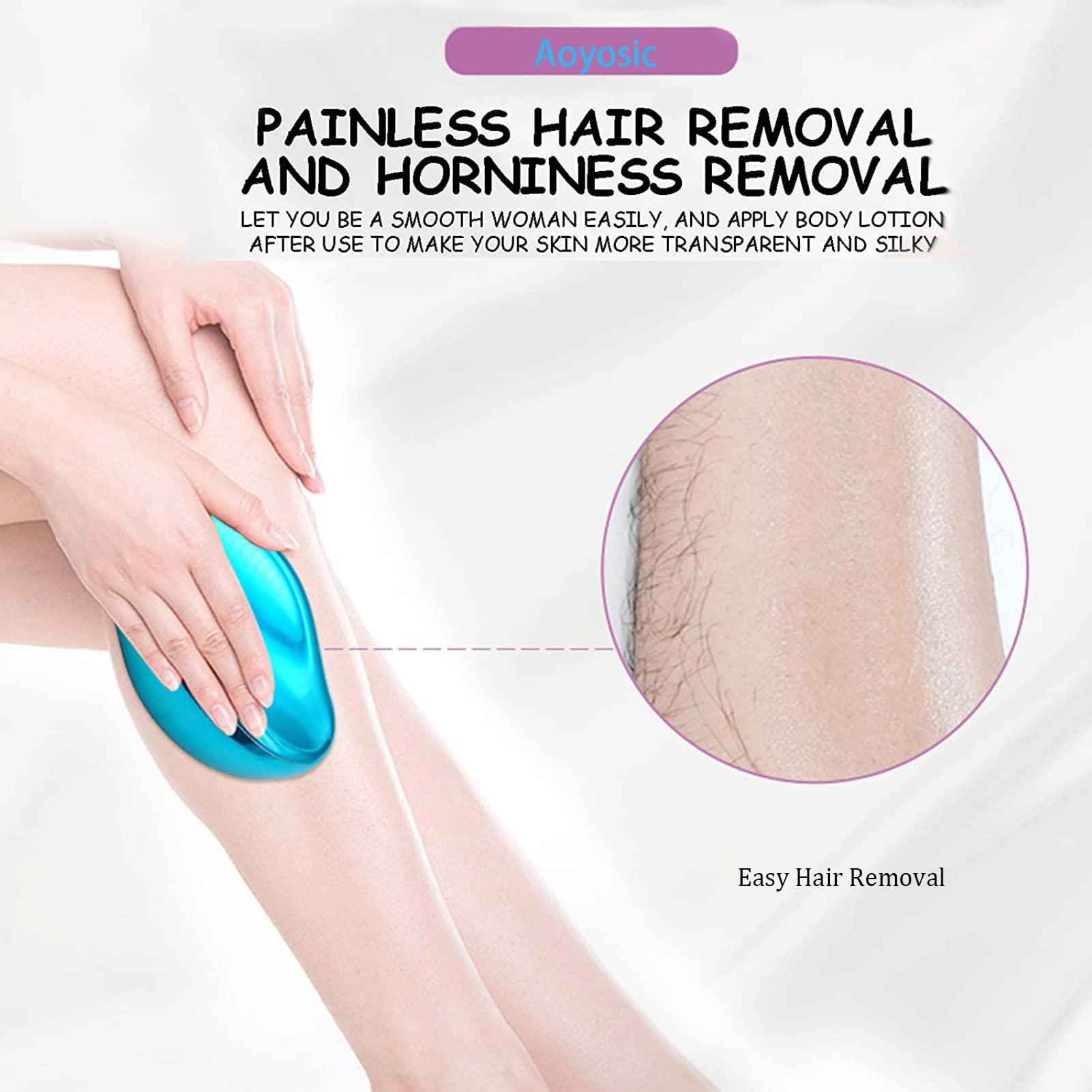 Máy cạo râu pha lê, Máy tẩy lông pha lê không đau Mini Magic, Máy cạo râu có thể rửa được thân thiện với da, 4.1''x2.4''