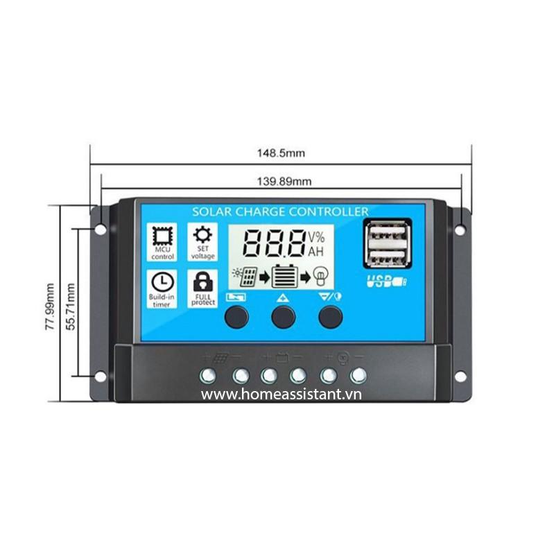 Điều Khiển Sạc Năng Lượng Mặt Trời PWM 30A 12V/24V PB03