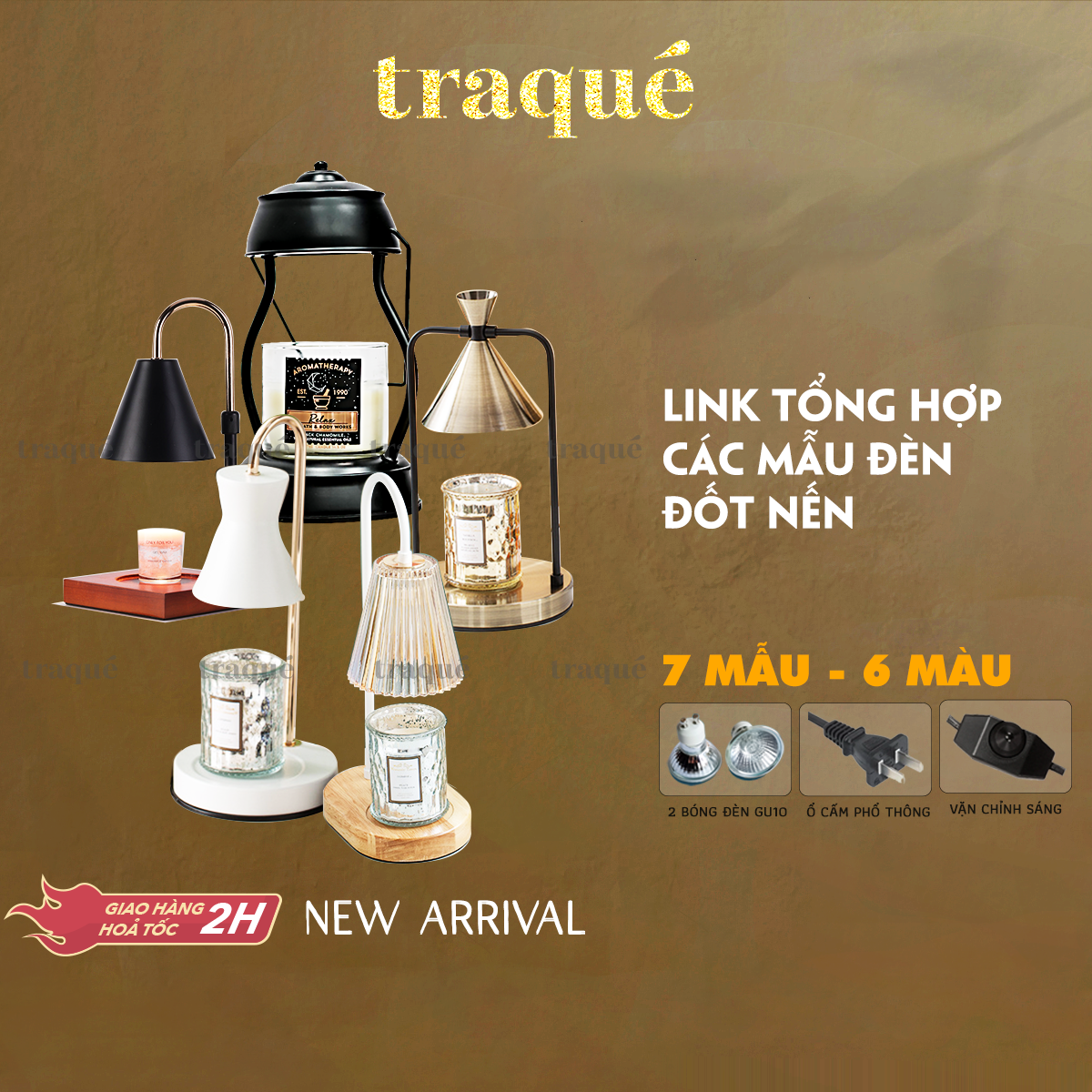 Đèn đốt nến thơm, an toàn, sang trọng, phù hợp mọi không gian