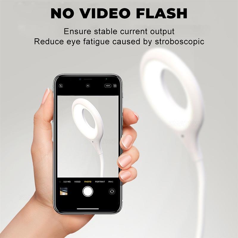 Đèn LED Tròn USB 5V Có Thể Gấp Lại Siêu Sáng Bảo Vệ Mắt Tiện Dụng