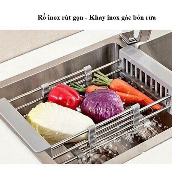Kệ giá rổ gác bồn rửa chén bát đĩa inox 304 siêu tiện lợi