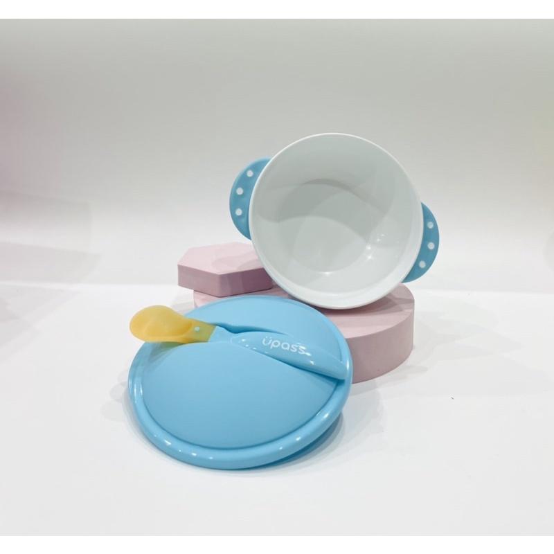 Bát ăn dặm chống đổ kèm nắp & thìa cảm ứng nhiệt UPASS
