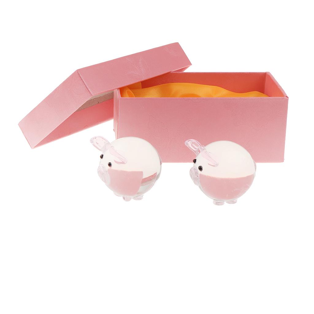 Hình ảnh Crystal Couple Pigs with Gift Box 1.57x1.57x1.77inch-Pink