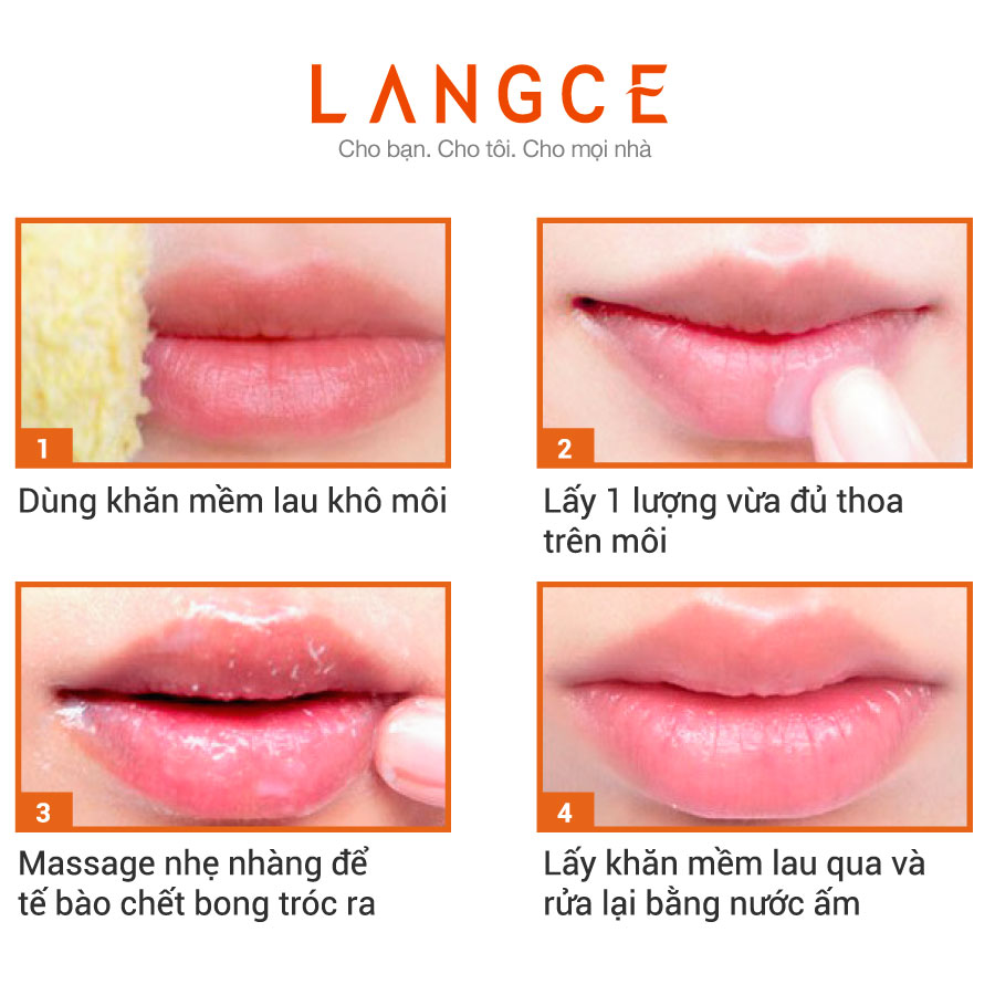 Gel Tẩy Tế Bào Chết Môi - 1 Phút - 15ml Trái Cây TẶNG Kem Làm Rụng Lông Trắng Da 20ml LANGCE