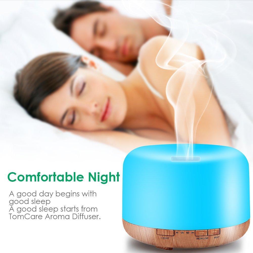 500ML Xông Tinh Dầu Khuếch Tán Nồi Cơm Điện Từ Máy Tạo Độ Ẩm Không Khí Có Đèn LED Nhà Phòng Siêu Âm Thanh Mát Sương Tinh Máy Khuếch Tán Tinh Dầu