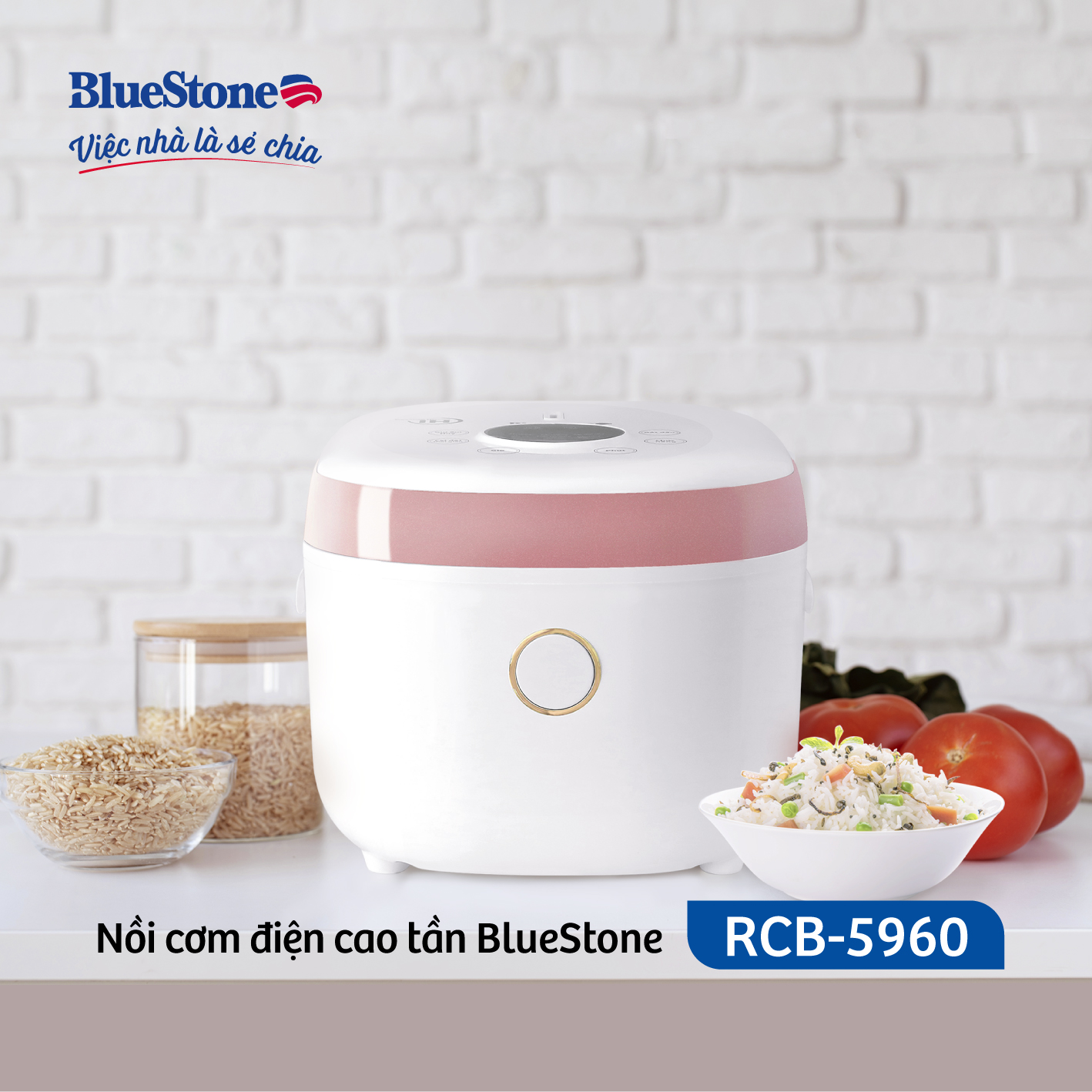 Nồi Cơm Điện Tử Cao Tần BlueStone RCB-5960 - 1,5 lít - 1200W - Bảo hành 2 năm - Hàng chính hãng