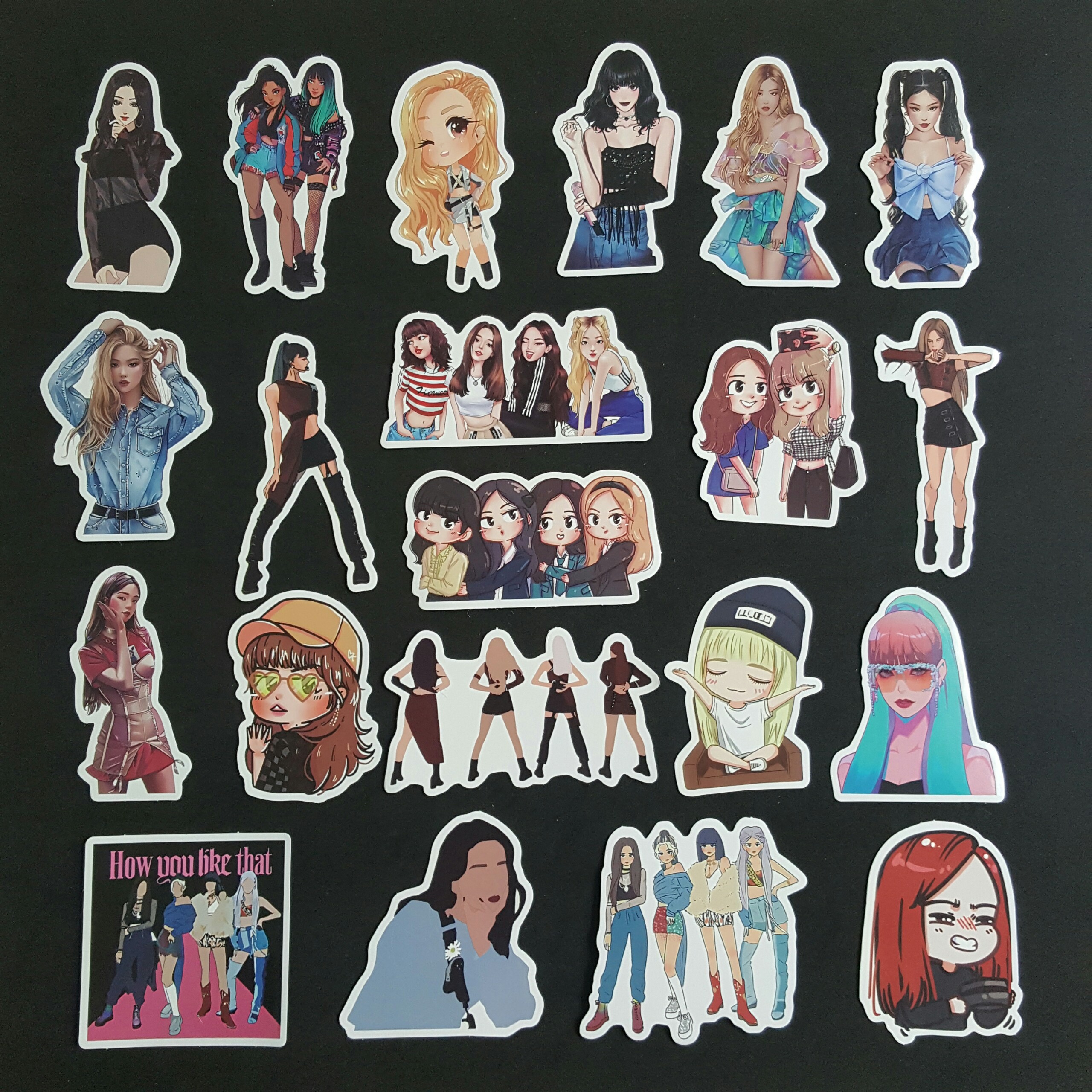 Bộ Sticker dán cao cấp chủ đề BLACKPINK - Dùng dán Xe, dán mũ bảo hiểm, dán Laptop