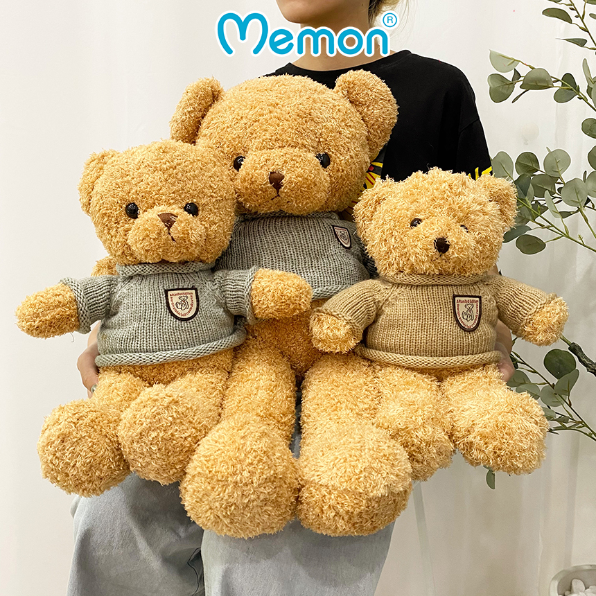 Gấu bông Teddy Head Tales cao cấp - Hàng chính hãng Memon - Đồ chơi thú nhồi bông Teddy Head Tales, Chất liệu Bông gòn PP 3D tinh khiết mềm mịn, đàn hồi đa chiều, bền đẹp, an toàn cho người sử dụng