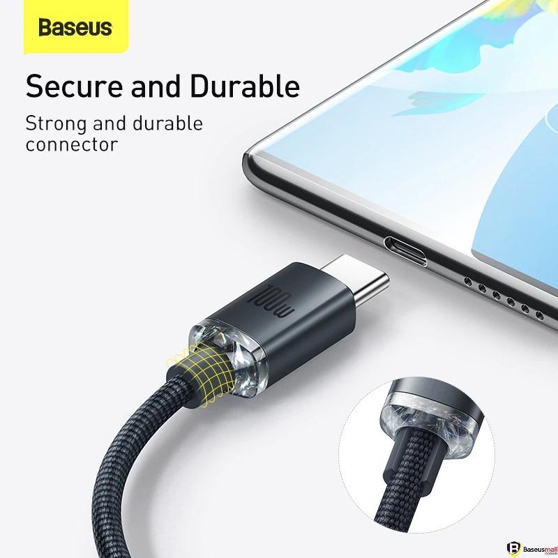 Baseus -BaseusMall VN Cáp Sạc Siêu Nhanh Baseus Crystal Shine Series Fast Charging USB to Type-C 100W (Hàng chính hãng